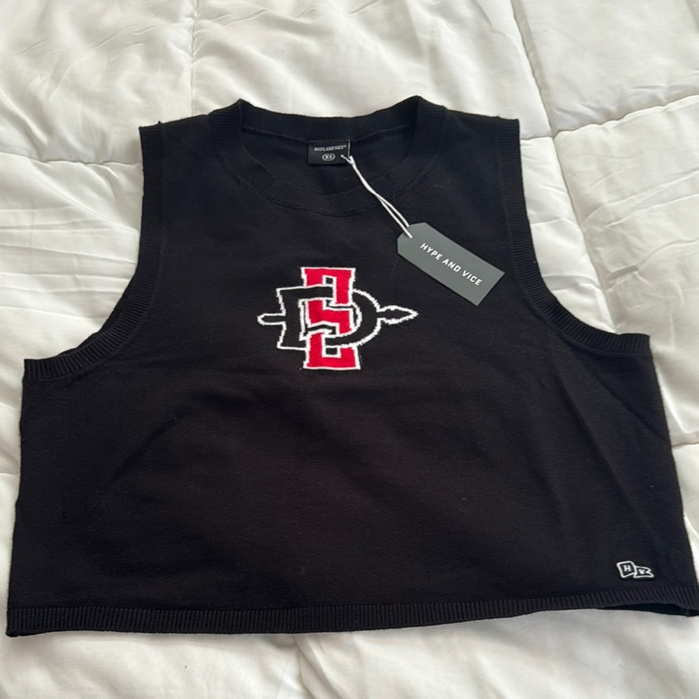 NWT SDSU SWEATER CROPPED TANK TOP